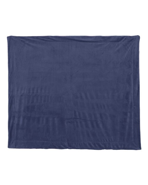 Alpine Fleece Micro Mink Sherpa Blanket - Navy