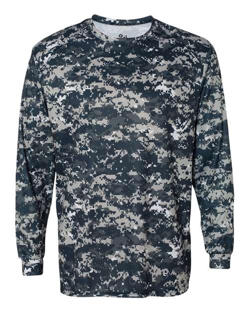 Badger Men's Digital Camo Long Sleeve T-Shirt (Part 1 of 2) - Navy Digital