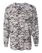 Badger Men's Digital Camo Long Sleeve T-Shirt (Part 2 of 2) - White Digital