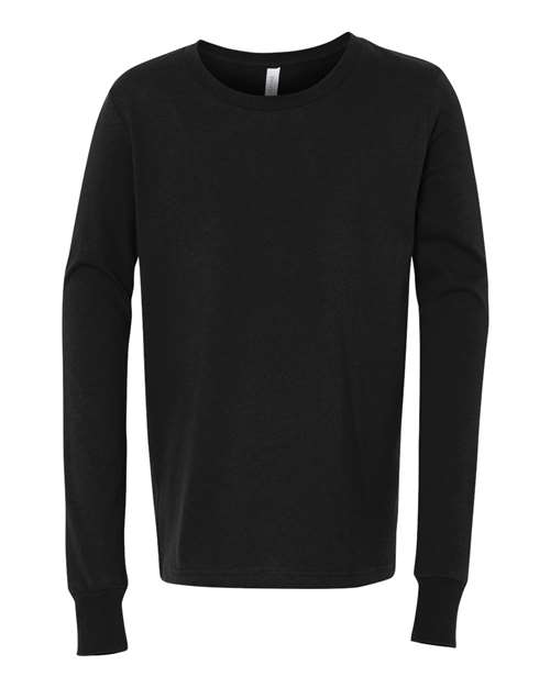 BELLA + CANVAS Youth Jersey Long Sleeve Tee - Black