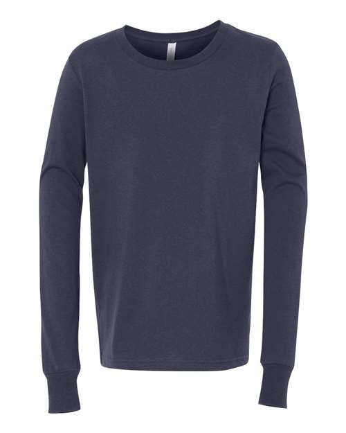 BELLA + CANVAS Youth Jersey Long Sleeve Tee - Navy