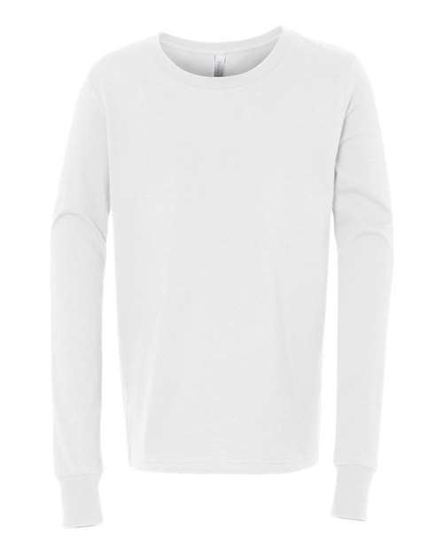 BELLA + CANVAS Youth Jersey Long Sleeve Tee - White