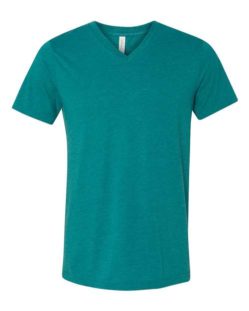 BELLA + CANVAS Unisex Triblend V-Neck Tee - Teal Triblend