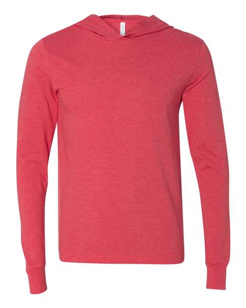 BELLA + CANVAS Unisex Jersey Hooded Long Sleeve Tee - Heather Red