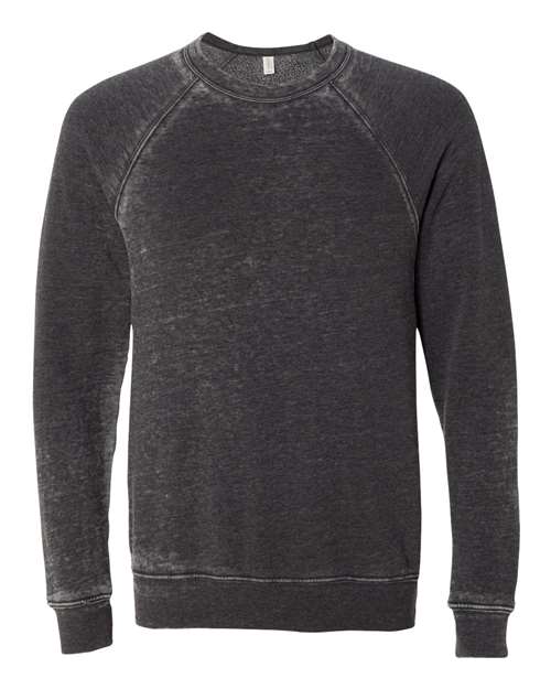 BELLA + CANVAS Unisex Sponge Fleece Raglan Crewneck Sweatshirt (Part 1 of 3) - Grey Acid Wash