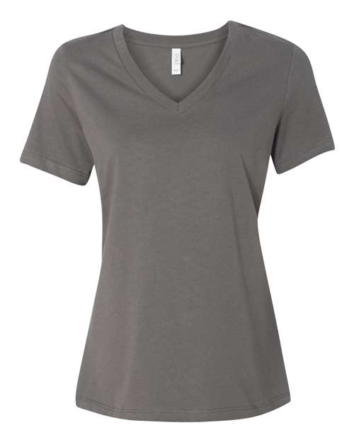BELLA + CANVAS Women’s Relaxed Jersey V-Neck Tee - Asphalt