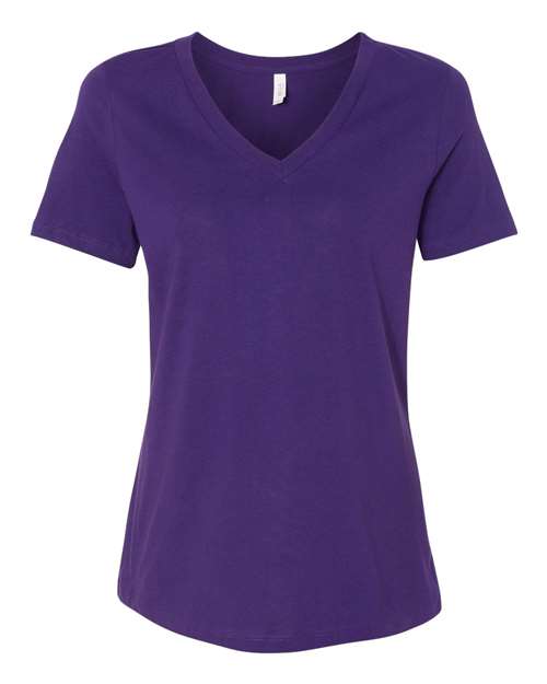 BELLA + CANVAS Women’s Relaxed Jersey V-Neck Tee - Team Purple