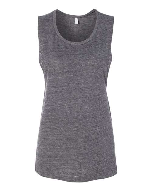 BELLA + CANVAS Women's Flowy Scoop Muscle Tank - Asphalt Slub