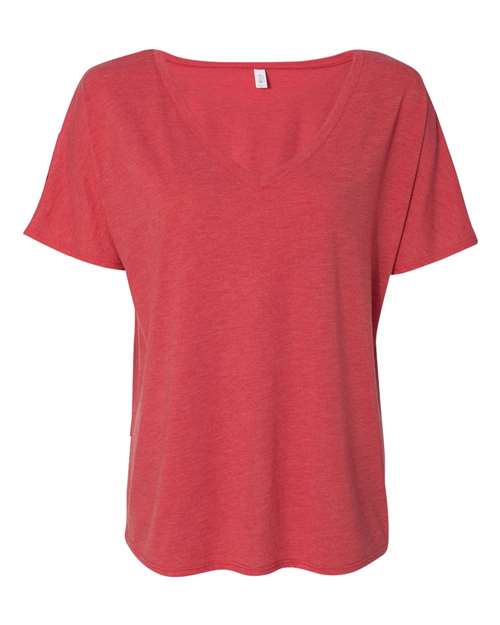 BELLA + CANVAS Women’s Slouchy V-Neck Tee - Red Triblend