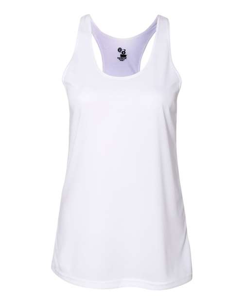 Badger Women’s B-Core Racerback Tank Top - White