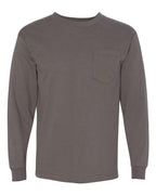 Bayside Unisex USA-Made Long Sleeve Pocket T-Shirt (Part 1 of 2) - Charcoal