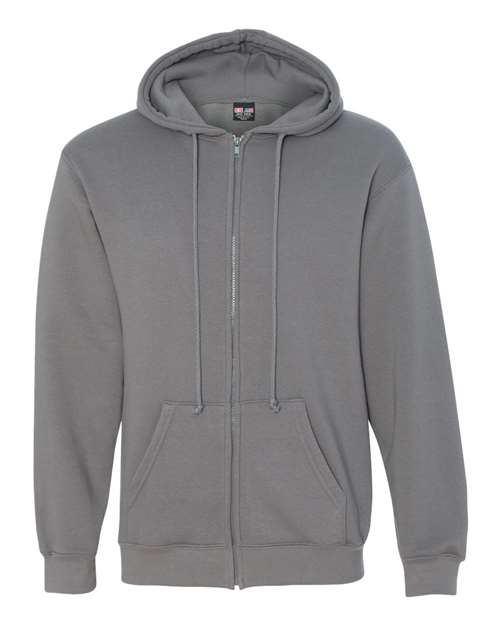 Bayside Unisex USA-Made Full-Zip Hooded Sweatshirt - Charcoal
