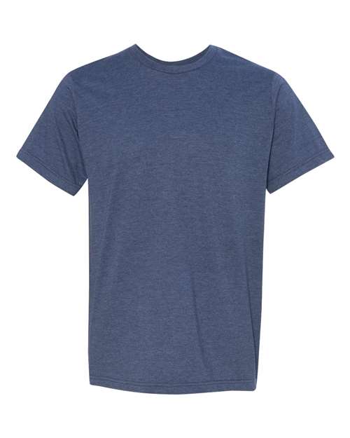 Bayside Unisex USA-Made 50/50 Fine Jersey T-Shirt - Heather Navy
