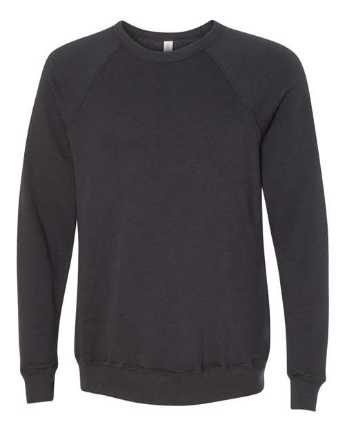 BELLA + CANVAS Unisex Sponge Fleece Raglan Crewneck Sweatshirt (Part 1 of 3) - Dark Grey