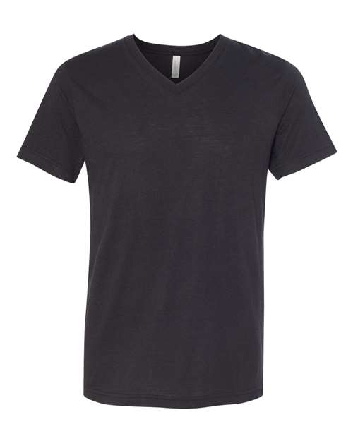 BELLA + CANVAS Unisex Triblend V-Neck Tee - Solid Black Triblend