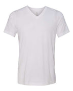 BELLA + CANVAS Unisex Triblend V-Neck Tee - Solid White Triblend