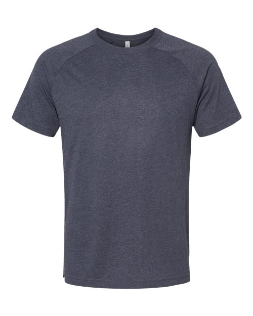 BELLA + CANVAS Men's Heather CVC Raglan Tee - Heather Navy