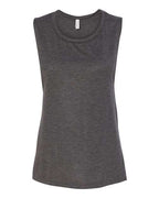 BELLA + CANVAS Women's Flowy Scoop Muscle Tank - Dark Grey Heather