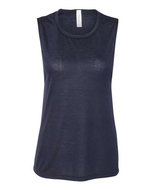 BELLA + CANVAS Women's Flowy Scoop Muscle Tank - Midnight