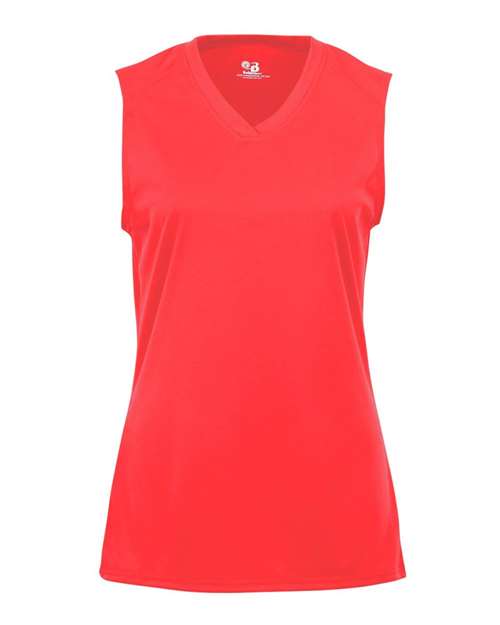 Badger Women's B-Core Sleeveless T-Shirt (Part 1 of 2) - Hot Coral
