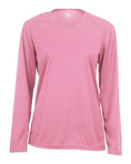 Badger Women's B-Core Long Sleeve T-Shirt (Part 1 of 2) - Pink