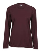 Badger Women's B-Core Long Sleeve T-Shirt (Part 1 of 2) - Maroon