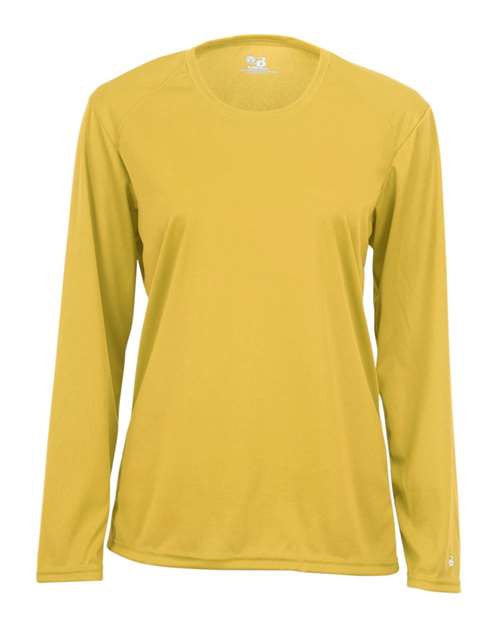 Badger Women's B-Core Long Sleeve T-Shirt (Part 1 of 2) - Gold