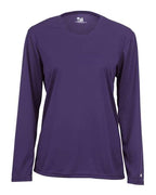 Badger Women's B-Core Long Sleeve T-Shirt (Part 1 of 2) - Purple