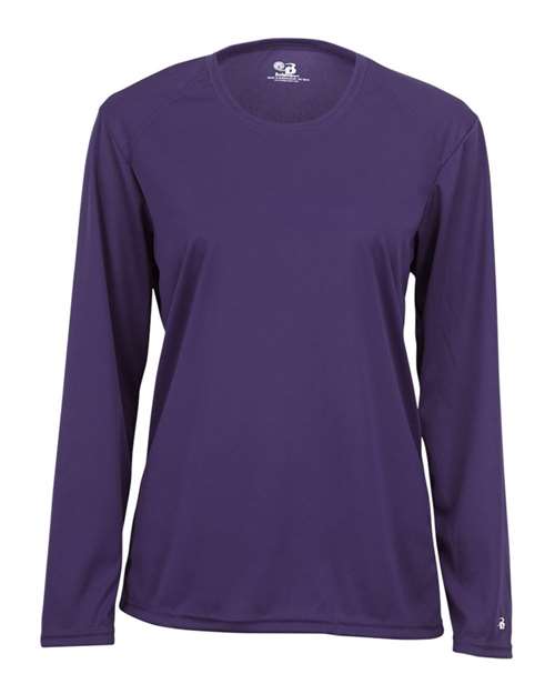 Badger Women's B-Core Long Sleeve T-Shirt (Part 1 of 2) - Purple