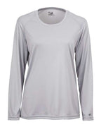 Badger Women's B-Core Long Sleeve T-Shirt (Part 1 of 2) - Silver