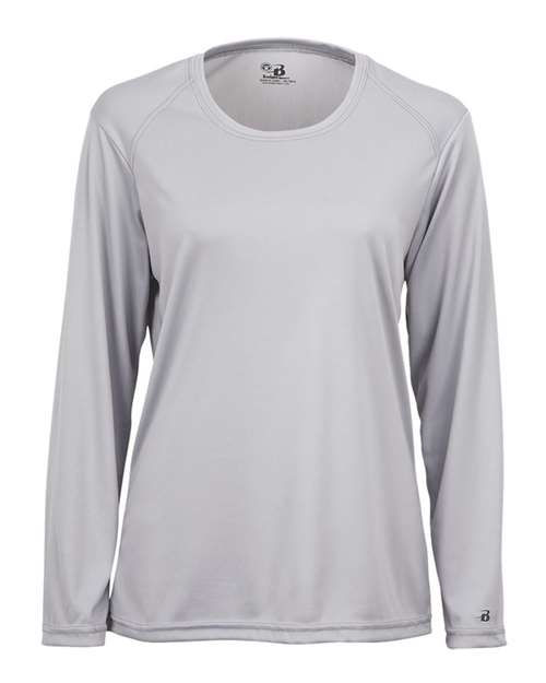 Badger Women's B-Core Long Sleeve T-Shirt (Part 2 of 2) - Silver