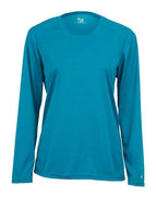 Badger Women's B-Core Long Sleeve T-Shirt (Part 1 of 2) - Electric Blue