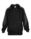 Badger Unisex Saber Hooded Sweatshirt - Black/ Charcoal