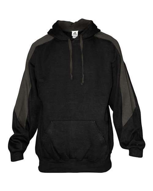 Badger Unisex Saber Hooded Sweatshirt - Black/ Charcoal