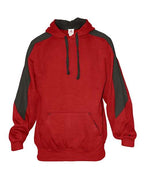 Badger Unisex Saber Hooded Sweatshirt - Red/ Charcoal