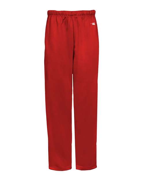 Badger Unisex Performance Fleece Open-Bottom Sweatpants - Red