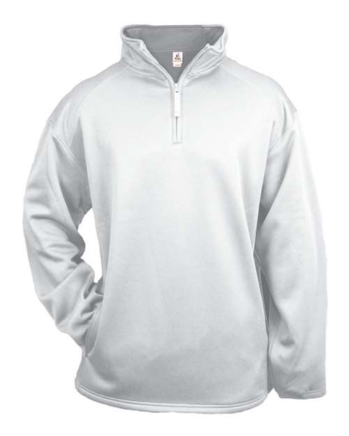 Badger Men's Performance Quarter-Zip Pullover - White