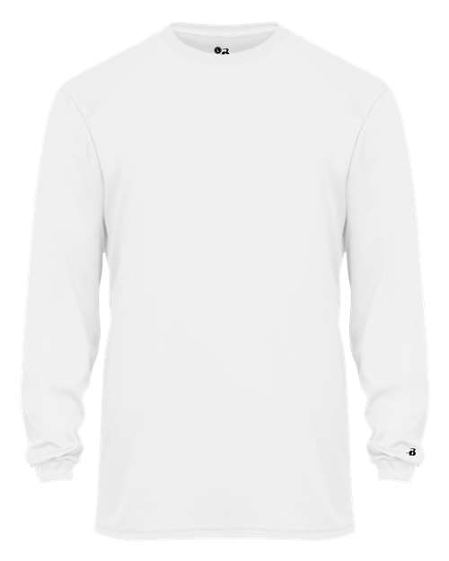 Badger Youth B-Core Long Sleeve T-Shirt - White
