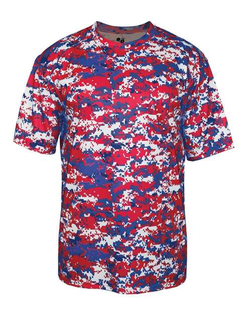 Badger Men's Digital Camo T-Shirt - Red/ Royal Digital
