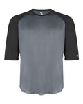 Badger Youth B-Core Three-Quarter Sleeve Baseball T-Shirt - Graphite/ Black