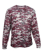 Badger Men's Digital Camo Long Sleeve T-Shirt (Part 1 of 2) - Maroon Digital
