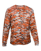 Badger Men's Digital Camo Long Sleeve T-Shirt (Part 1 of 2) - Burnt Orange Digital