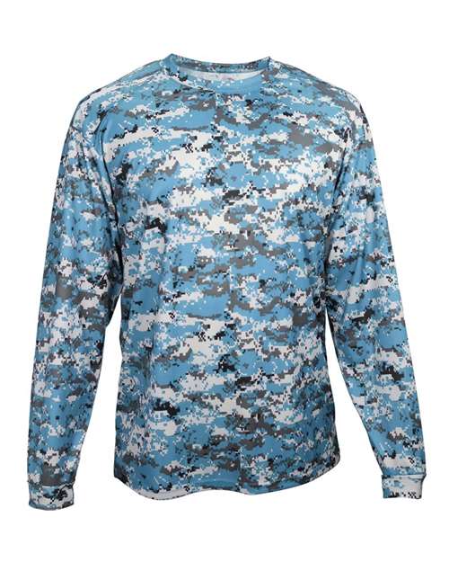 Badger Men's Digital Camo Long Sleeve T-Shirt (Part 1 of 2) - Columbia Blue Digital