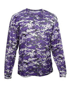 Badger Men's Digital Camo Long Sleeve T-Shirt (Part 1 of 2) - Purple Digital