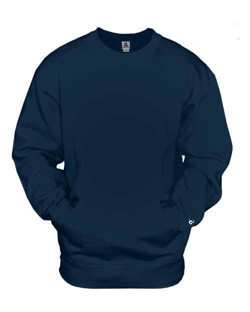 Badger Unisex Pocket Crewneck Sweatshirt - Navy
