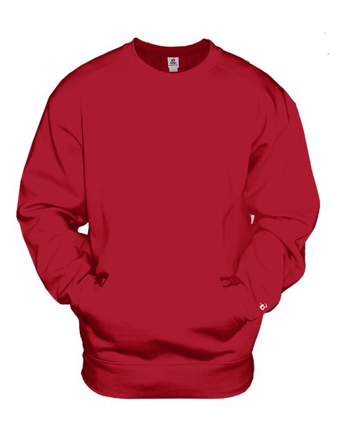 Badger Unisex Pocket Crewneck Sweatshirt - Red