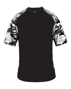 Badger Youth Camo Sport T-Shirt - Black/ White Camo