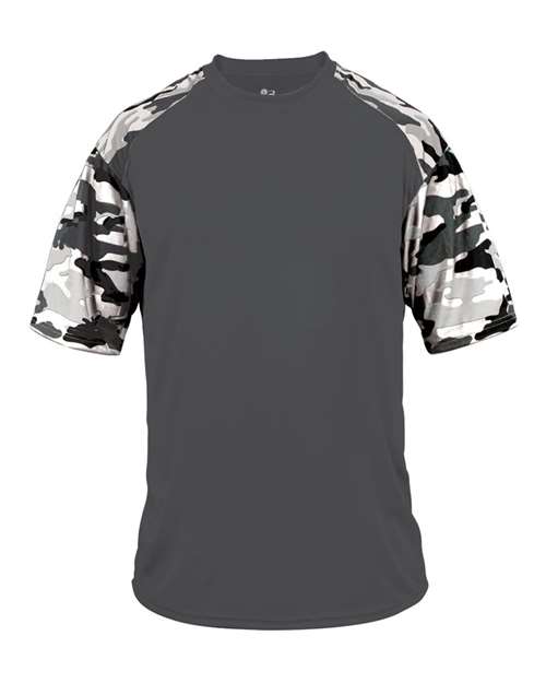 Badger Youth Camo Sport T-Shirt - Graphite/ White Camo