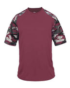 Badger Youth Camo Sport T-Shirt - Maroon/ Maroon Camo
