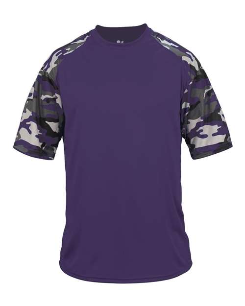 Badger Youth Camo Sport T-Shirt - Purple/ Purple Camo